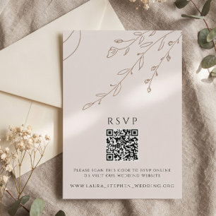 Convites Site de Casamento com Código QR para RSVP Floral N