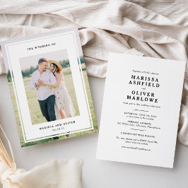 Convites Site de Casamento com Foto em Moldura de Duas Face