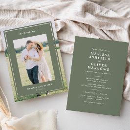 Convites Site de casamento com foto emoldurada dos dois lad
