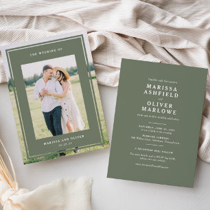 Convites Site de casamento com foto emoldurada dos dois lad