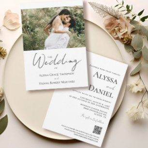 Convites Site de Casamento de Fotos Personalizado Preto e B