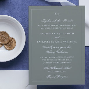 Convites Site de Casamento Elegante Monograma, com estrutur