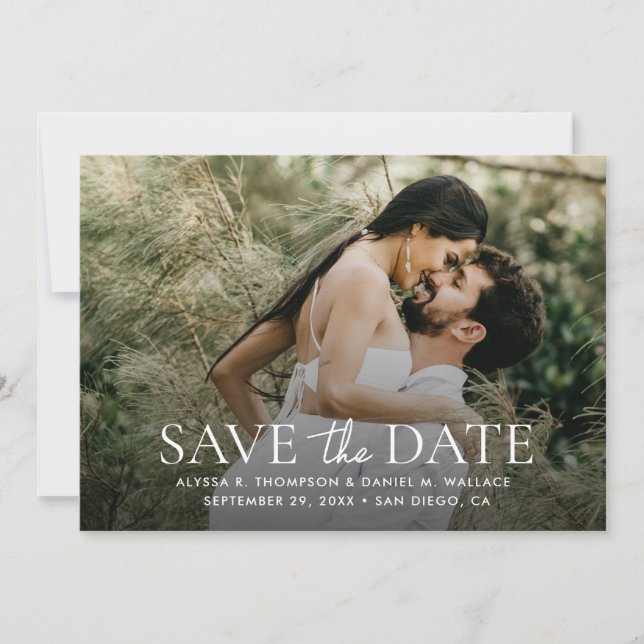 Convites Site de Casamento Moderno com Código QR e 1 Foto (Frente)