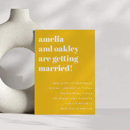 Convites Site de Casamento Simples Retro Amarelo Minimalist