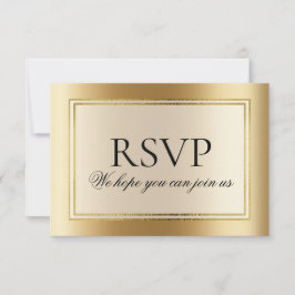 Convites Site de RSVP de casamento elegante em ouro