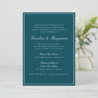 Site Formal Classic Border Script Teal Wedding