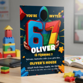 Convites Six Seven Birthday Invitation 