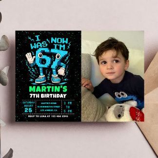 Convites Six Seven Meme 6 7 Birthday Photo Invitation