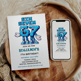 Convites Six Seven Meme 7th Birthday Party | Funny Trendy 