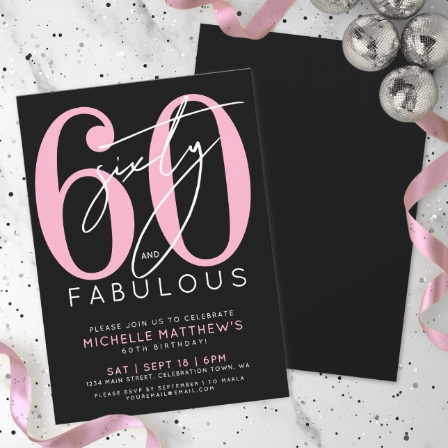 Convites Sixty And Fabulous 60th Birthday Party (Sixty And Fabulous 60th Birthday Party Invitation )