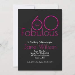 Convites Sixty And Fabulous Birthday Invitation Chic Pink