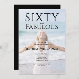 Convites Sixty and Fabulous Photo 50th Birthday Party