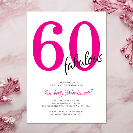 Convites Sixty and Fabulous Pink 60th Birthday Party