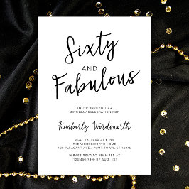 Convites Sixty and Fabulous Script 60th Birthday Party