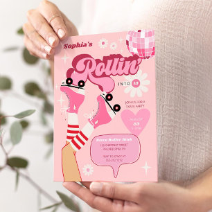 Convites Skate do cilindro de Festa de aniversário do Disco