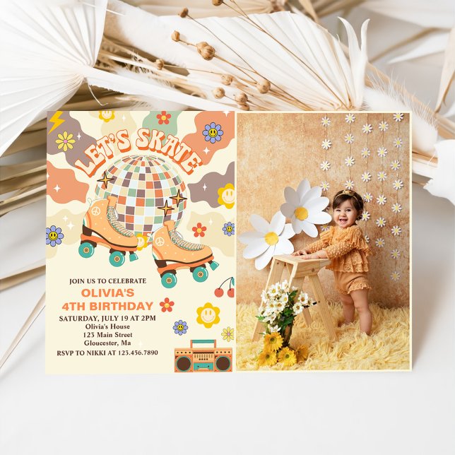 Convites Skate do Skate do cilindro do Disco Retroativo - 4 (Criador carregado)
