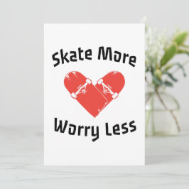 Convites Skate Mais Preocupado Menos - Patinação Engraçada