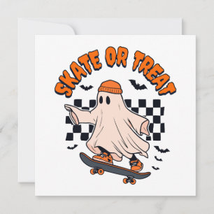 Convites Skate ou Tratar o Dia das Bruxas do Fantasma