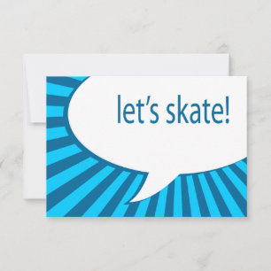 Convites skate vamos! bolha de fala de desenho