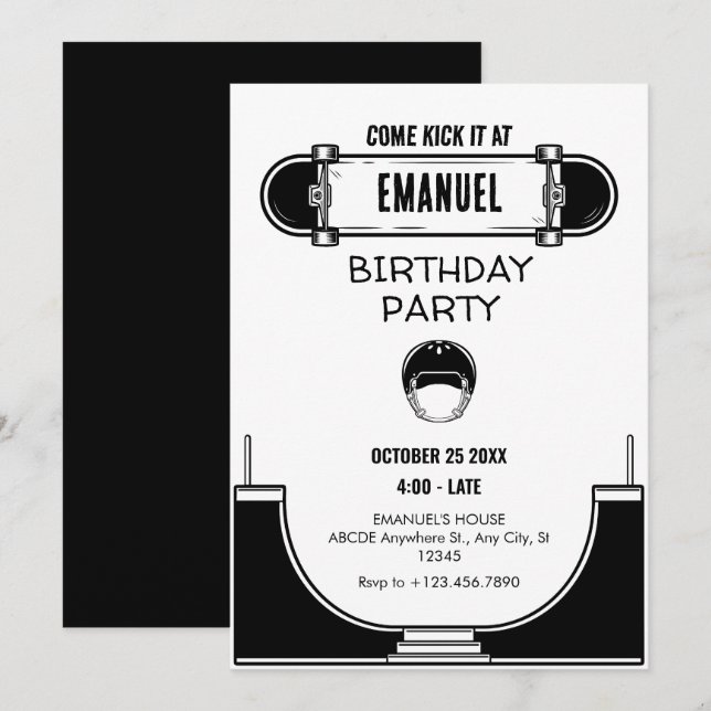 CONVITES SKATEBOARD (Frente/Verso)