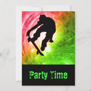 Convites Skateboarder em uma Psychedelic Cyclone Party