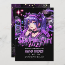 Skater de Festa de aniversário de Menina de Prato 