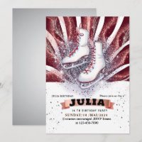 skates de gelo patinando vermelho-marrom-prateado