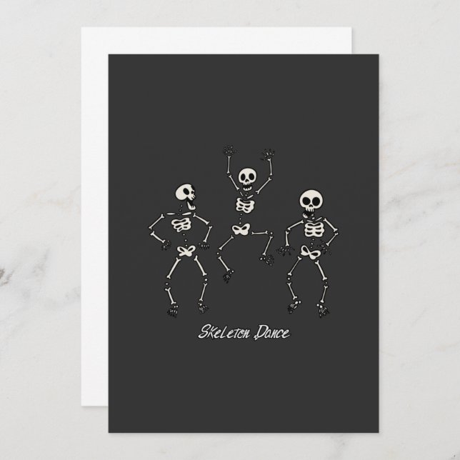 Convites Skeleton dance (Frente/Verso)