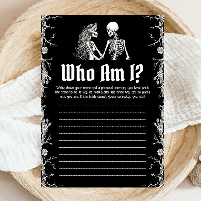 Convites Skeleton De Halloween Que Sou Eu Jogo De Chá de pa (Halloween Skeleton Who Am I Bridal Shower Game)