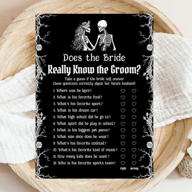 Convites Skeleton Faz A Noiva Conhecer O Jogo Do Groom (Skeleton Does The Bride Really Know The Groom Game)