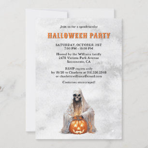 Convites Skeleton Ghost Jack O’Lanterna Festa de Halloween