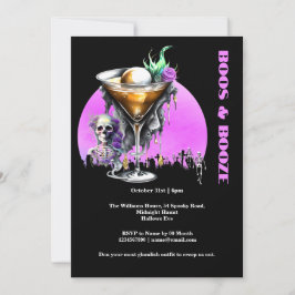 Convites Skeleton graveyull cocktail cheio horror da lua