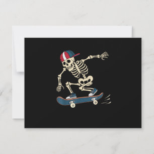 Convites Skeleton Halloween Skate Skateboard