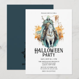 Convites Skeleton Horseman Festa de Mint Halloween