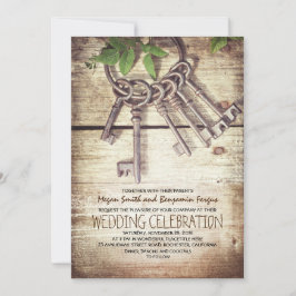 Convites Skeleton Keys Convocações para Casamento Russo