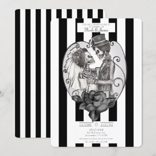Convites Skeleton Love Casal Dance Gothic Weding
