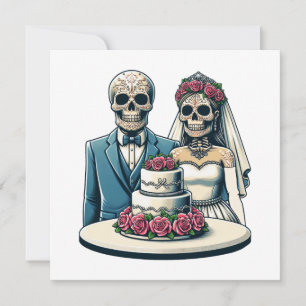 Convites Skeleton Noiva e dia de casamento de morto