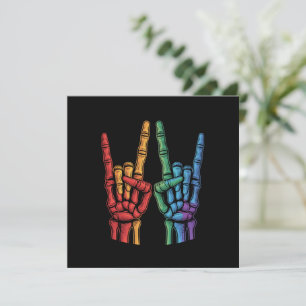 Convites Skeleton Rock Hand LGBTQ Orgulho gay de Sinalizado