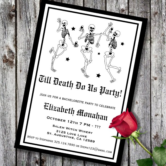 Convites Skeleton Till Death Nos Party Bachelorette (Criador carregado)