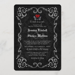 Convites Skeletons de Halloween "TIL MORTH" E "JUNTOS COM"