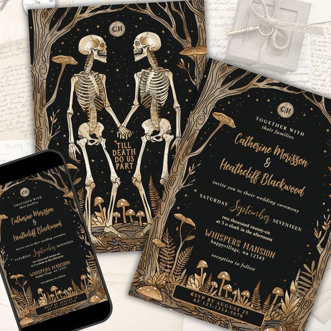 Convites Skeletons e Cogumelos até Casamento da Morte (Criador carregado)