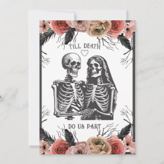 Convites Skeletons Floral Till Morte Casamento