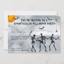 Convites Skeletons Spooktacular Festa de Halloween