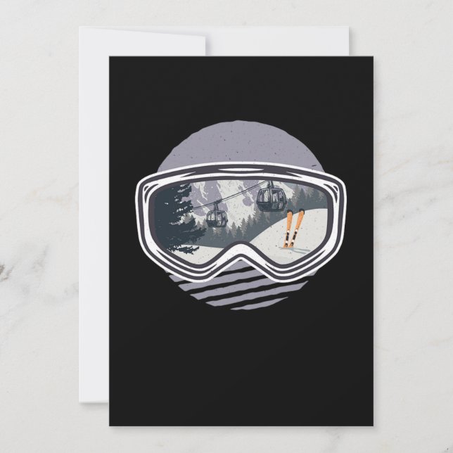 Convites Ski Googles Levanta esqui esquiando dom esportes d (Frente)