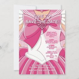 Convites [SKI] Pink Magical Girl Birthday Invitation