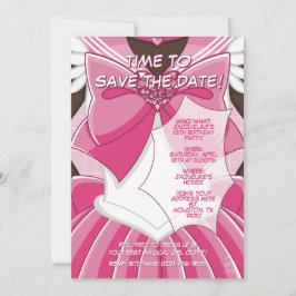 Convites [SKIII] Pink Magical Girl Birthday Invitation