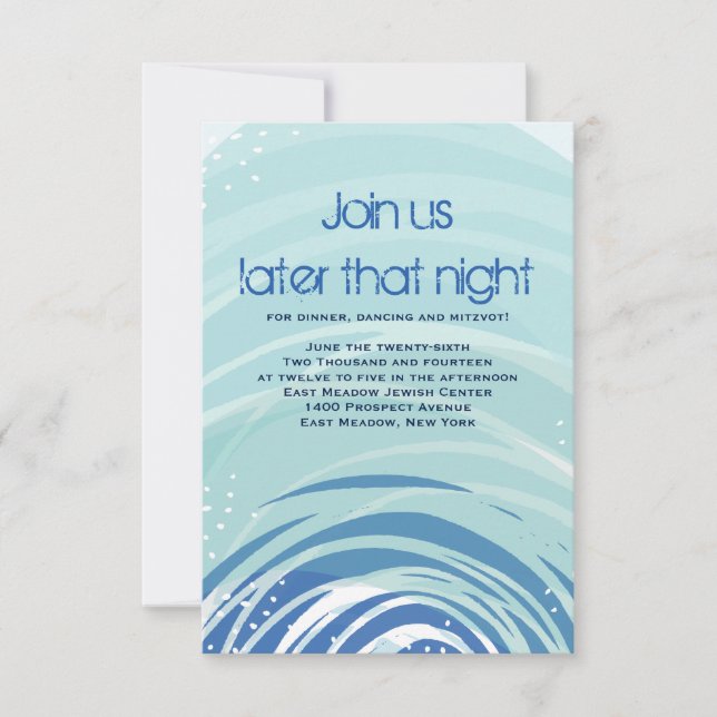 Convites SKIING Bar Bat Mitzvah Party Card (Frente)