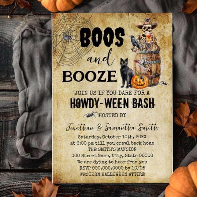 Convites Skull Beer Howdyween Boos e quebra a festa de Hall (Criador carregado)