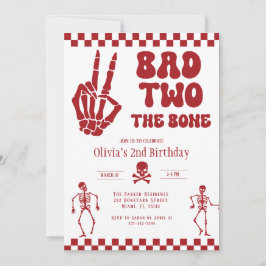 Convites Skull Skeleton Bad to the Bone 2nd Birthday