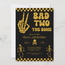 Convites Skull Skeleton Bad to the Bone 2nd Birthday